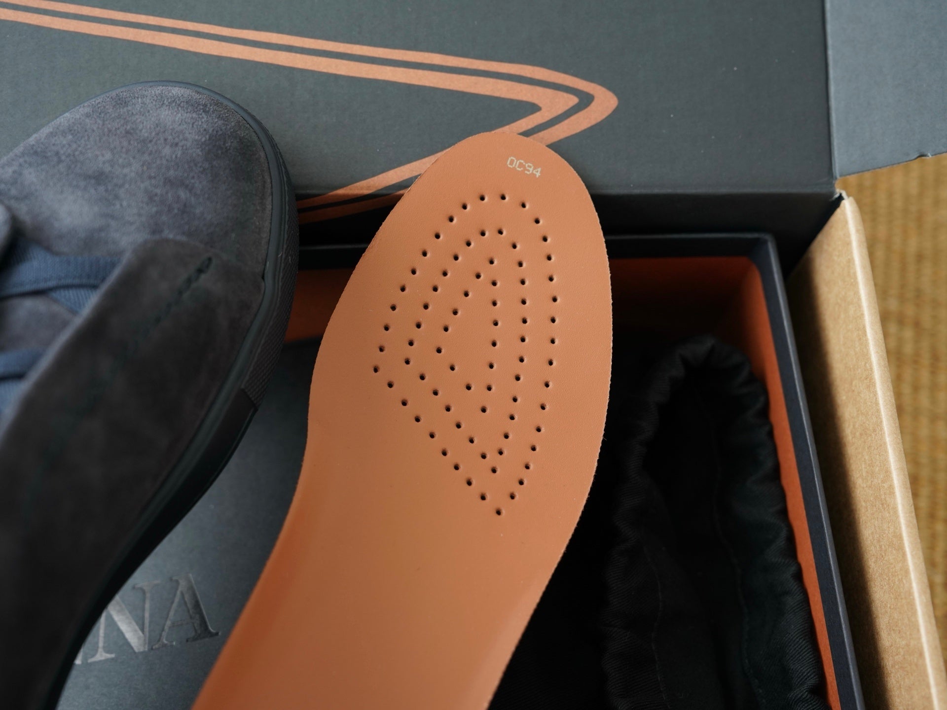 Navy Blue Suede Leather Triple Stitch Luxury Casual Shoes